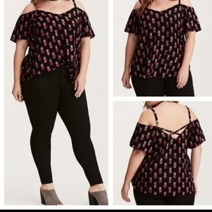 TORRID Pineapple Cold Shoulder Top